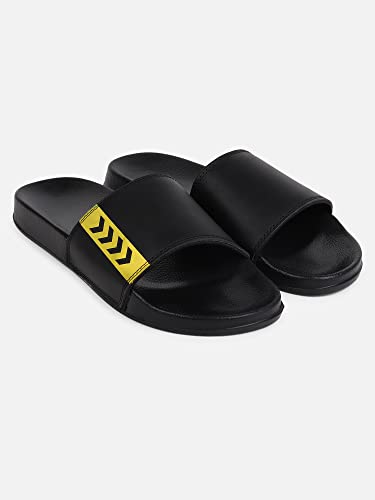 Image of hummel CHUNK MEN SLIDERS Comfortable Cushioned Sole Arch Support Durable Lightweight Flexible Trendy Style Flip flops and Slippers Slides for Men Daily use Chappal