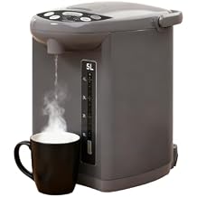 Rosewill Electric Water Boiler and Warmer - 5L/5.3 Qt Stainless Steel Hot Water Dispenser with Rotating Base, Keep Warm Temperature Set, Auto Shut Off, Safety Lock - Gray