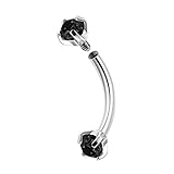 Usted recibirá una pieza de 16 g (1,2 mm) 5/16 pulgadas (8 mm) 316L acero quirúrgico oreja curvada barra, 3 mm rosca interna CZstones extremos de bola. Hay 3 colores de cristal para su elección; transparente, rosa y negro Jet. Se almacenan de forma segura en bolsa de satén o caja de joyería.