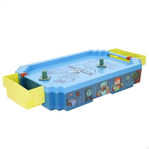 COLORBABY Minecraft Air Hockey Mesa electrónico, Underwater, Superficie Aire, Marcador, Diseño Premium, Licencia Oficial, Juegos electrónicos, Juguete colección, Niños, Adultos (77716)