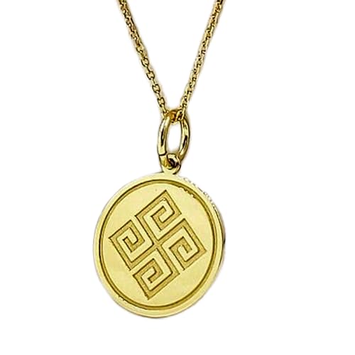 Collier grec argent plaqué or LKBEADS élégant pendentif gravé