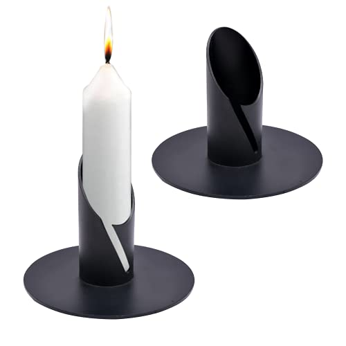 2 Stücke Kerzenhalter Aus Metall, Schwarz Kerzenhalter Aus Metall, Einfaches Design Eignet Sich Für Jeden Anlass Und Verleiht Dem Leben Mehr Künstlerischen Sinn Cover