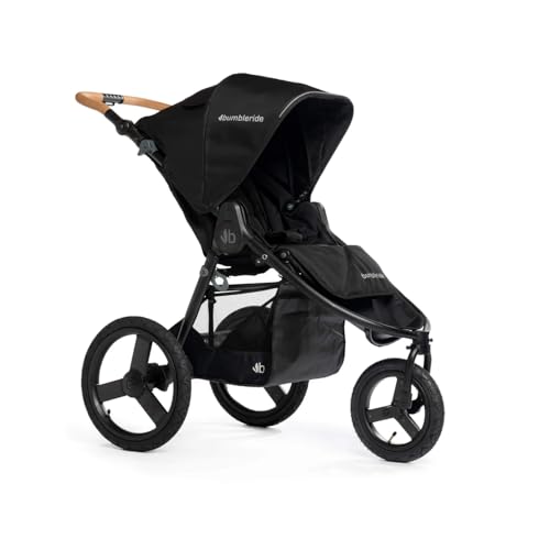 Bumbleride Speed Jogging Stroller - Eco-Friendly Stroller for Newborns and Toddlers with All-Wheel Suspension, Air-Filled Tires, and Steering Settings - Black