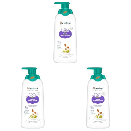 Image of Himalaya Gentle Baby Lotion 400ml with Almond oil, Olive oil, Country Mallow | No.1 Doctor-Prescribed Brand |pH 5.5 formulation | Nourishes and moisturizes your baby's skin | Safe for Newborns