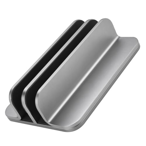 Soporte vertical de aluminio para laptop doble ranura