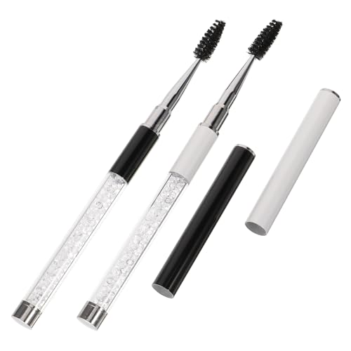 PACKOVE 2pcs Eyelash Brush Durable Eye Makeup Tools for Mascara Application Soft Flexible Wand for Easy Separation Travel Friendly Design