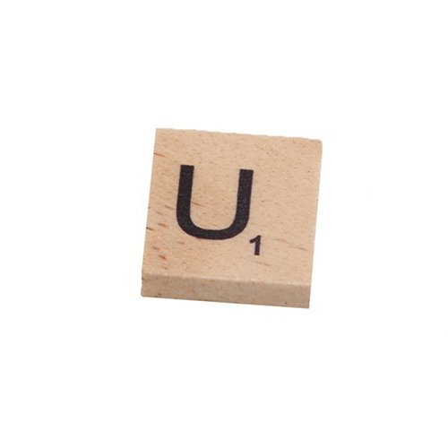 KAV 100 Pieces Wooden Alphabet Tiles with Black Crafts A-Z Capital Letters and Numbers - Image 4