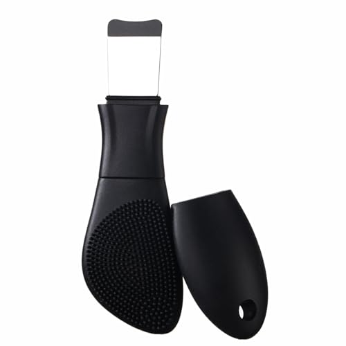 YEADMAL Blackhead Remover&Silicone Face Scrubber Face Spatula Facial Cleansing Brush Pore Brush Face Scrubber Exfoliator for Facial Deep Cleansing(Black)