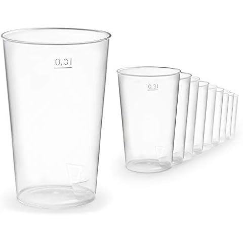 Octopus 100x Mehrwegbecher 300ml, Plastikbecher aus bruchsicherem Kunststoff Cover