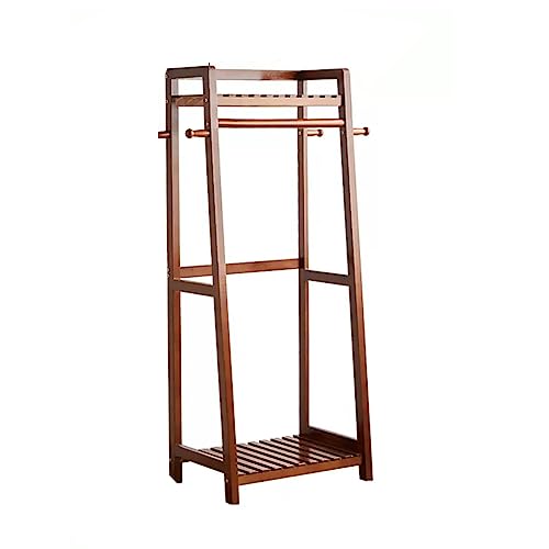 Portant à vêtements en bois pour remédier au manque de place dans la chambre