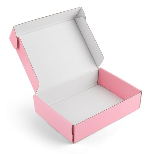 Golden State Art, 8x6x2 Pink Mailing Box, Sturdy Gift Box Mailers Small Business, Shipping Supplies Cardboard Corrugated Packing 26 Pack