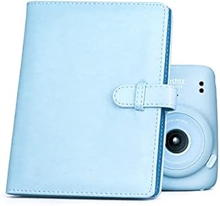 Rieibi 128 Pockets Instax Mini Photo Album, Wallet PU Leather Photo Album for Fujifilm Instax Mini Evo/11/8/9/7s/25/70/90 Instant Camera, Shine Colorful Photo Album for Polaroid