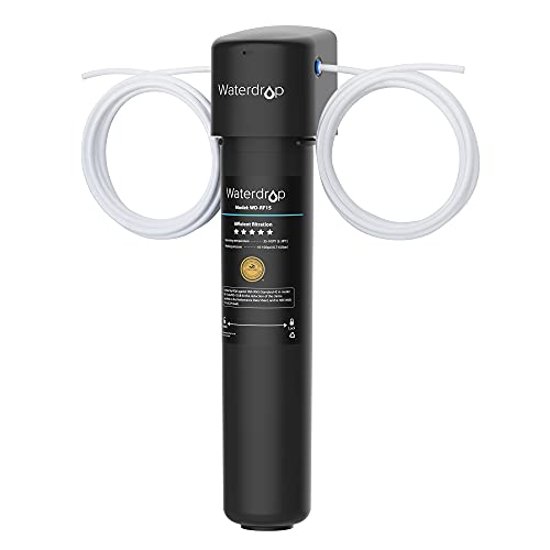 Waterdrop Inline Water Filter Replace for Refrigerator Filter, 6 Times Ultra Long Service Life, 1/4 inch Direct Connect to Refrigerators, Ice Maker and Dishwasher, USA Tech, 15UC