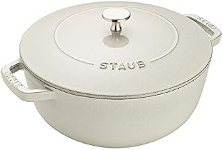 STAUB Cast Iron Round Cocotte, 3.75-qt, White Truffle