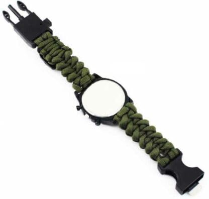 Linist Outdoor Survival Paracord Watch with Compass, Flint Fire Starter, Whistle & Emergency Rope Gear – Multi-Functional Tactical Bracelet Watch for Camping, Hiking, and Outdoor Adventures 3