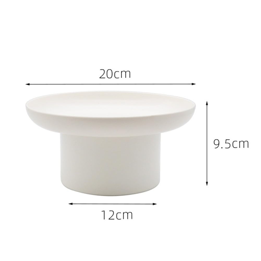 Bandeja redonda acrílica para té y bebidas, bordes lisos, antideslizante, perfecta para cocina, dormitorio, sala de estar, bandeja decorativa blanca para servir