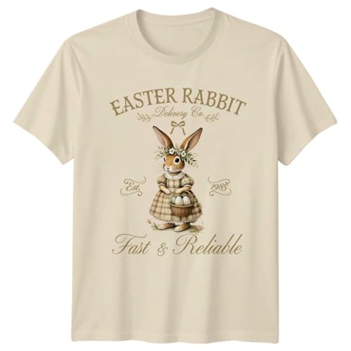 Easter Rabbit Delivery Co Est 1985 Fast Reliable Vintage Easter Holidays Mens T-Shirt Womens Tee Graphic Unisex Apparel for Celebration S