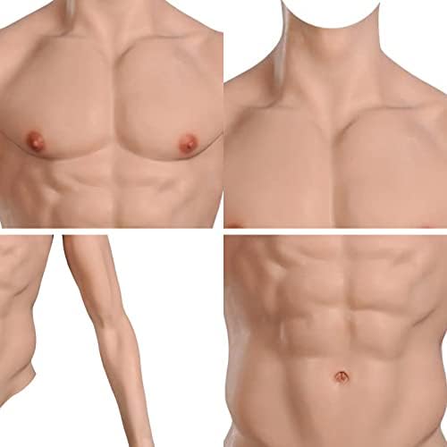Amazon.co.jp: [EQAIWUJIE] 偽胸筋 筋肉スーツ 腕のあるシリコーン胸筋