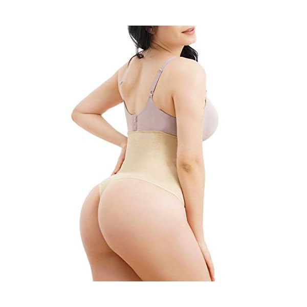 Nebility-Women-Butt-Lifter-Shapewear-Hi-Waist-Tummy-Slimmer-Thong-Panty-Seamless-Body-Shaper-Shorts Nebility Women Butt Lifter Shapewear Hi-Waist Tummy Slimmer Thong Panty Seamless Body Shaper Shorts (M/L, Beige(Thong Panty))