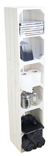 Kistenkolli Altes Land 3er Set Regalkiste Hilde weiß mit Mittelbrett Sideboard Aufbewahrungkiste Nachttisch Ablagekiste Standregal Holzkiste mit Ablagefach