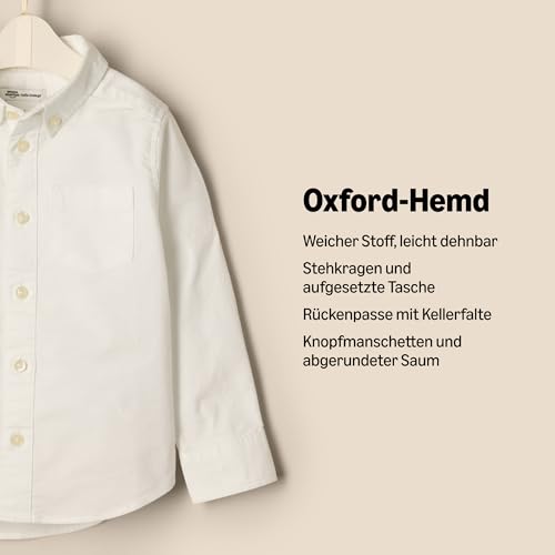 Amazon Essentials x Sofia Grainge Baby Jungen Elastisches Oxford-Hemd mit Kragen, Weiß, 18 Monate