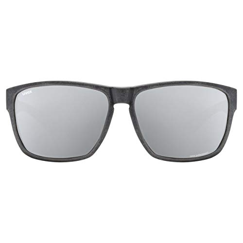 uvex LGL Ocean P - Sunglasses for Men and Women - Polarized Lenses - Mirrored Lenses - Black Matt/Silver-Silver - One Size - Image 2