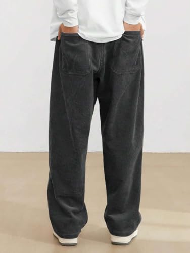 Image of ZAFUL Men's Corduroy Straight Leg Loose Fit Casual Pants
