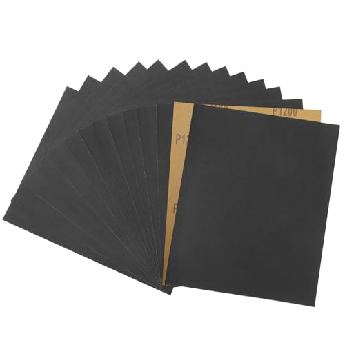 STEBRUAM 230x280mm Papel De Lija,15 Piezas 1200 Grano Lija Agua lijado de metales y pulido automotriz Acabado de muebles de madera Lijado
