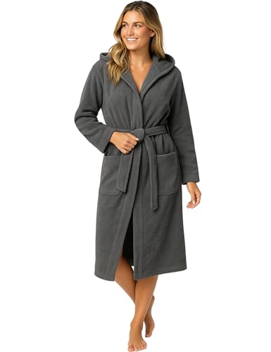 Morgenstern Bademantel Damen mit Kapuze 100% Baumwolle Frottee OEKO-TEX®...