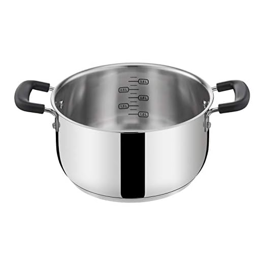 Lagostina Pratica Casseruola in Acciaio 18/10 con Doppie Maniglie in Silicone, Pentola per Induzione, Gas e Forno fino a 210°, 20 cm