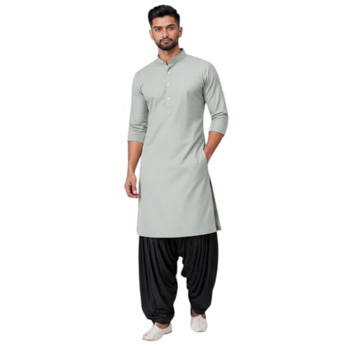 Image of Mens Pure Coton Kurta Dhoti Set | Traditional Ethnic Wear for Festive & Wedding Men's Cotton Kurta with Dhoti Set | Comfortable Ethnic Traditional Outfit Stylish Men's Cotton Kurta Dhoti Set.