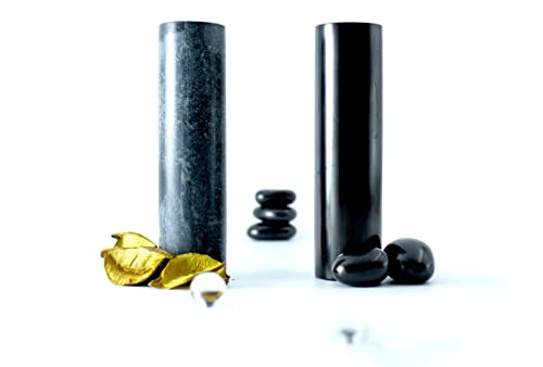 Heka Naturals Shungite & Soapstone Harmonizer Set | Natural Stress Relief, Fatigue and Increase Positivity - Reiki, Meditation - Spiritual Protection & Healing Crystals Set, Chakra Stones
