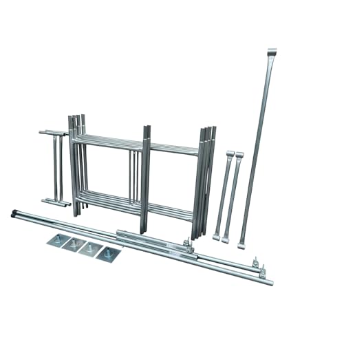 Image of Toptower Classic Scaffolding Tower 3.8m (Working Height) 4' x 2'6" Base Size DIY Galvanised Scaffold Tower with Stabilisers (Pair)