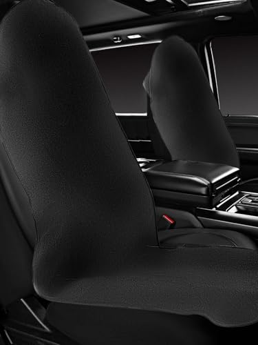 TESFEEL Universal Sweat Towel Car Seat Cover?Waterproof & Quick-Dry Protection for Front Bucket Seats?for Gym, Kids, Pets, Outdoor Sports, Travel – Non-Slip Fit for Cars, SUVs, Trucks (Black, 1 Pack