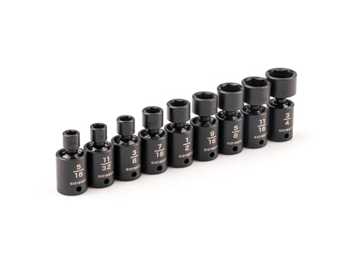 Image of TEKTON 3 /8 Inch Drive Universal Joint Impact Socket Set, 9-Piece | SID97000