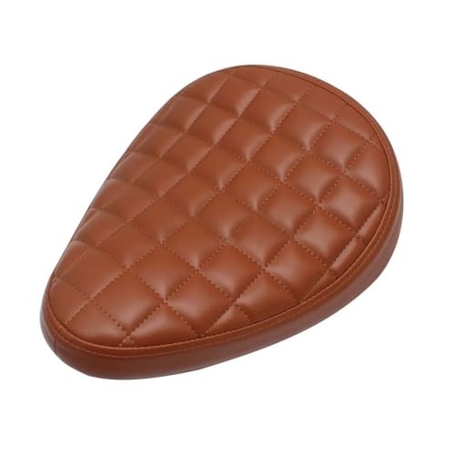 Asiento individual Bobber para moto chopper universal en cuero marron retro cojin delantero 5