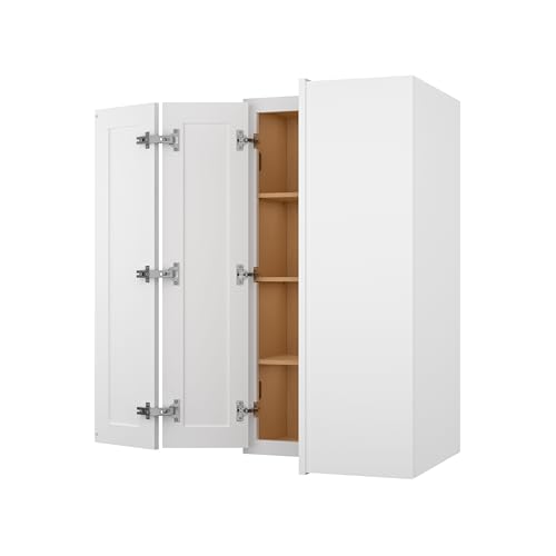 Image of Furinno Shaker Wall Easy Reach Kitchen Cabinet, Ready to Assemble, 12 D x 24 W x 42 H, White