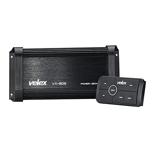 Water Resistant Bluetooth Marine 4 Channel Class A/B Amplifier Media Stereo on Boats UTV ATV Golf Carts and Cars