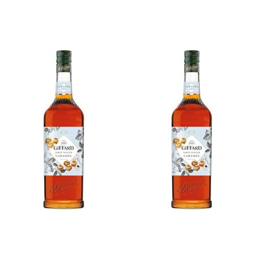 GIFFARD - Sirop Saveur Caramel - Recette et Fabrication Françaises - Gourmand et Chaleureux - 1 Litre (Lot de 2)