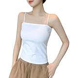 [Pneito] キャミソール カップ付き レディース ロング 着丈35cm パッド付き インナー 【柔らかい・通気性・伸縮性】カップ付きキャミソール 吸汗速乾 部屋着 (ホワイト)