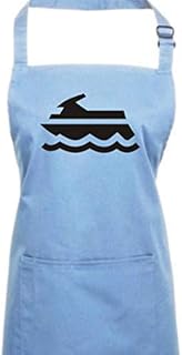 Shirtstown Fartuch kucharski, Jetski, łódź, Skipper, kapitan fartuch fartuch fartuch fartuch grillowanie jedzenie gotowanie kuchnia hasła logo, kolorowy Midblue