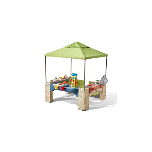 Step2 All Around Playtime Patio with Canopy Playset – Shaded Outdoor Playhouse for Kids with Realistic, Interactive Features, Room for Multiple Toddlers to Play – Dimensions: 60' H x 47.5' W x 47.5' D