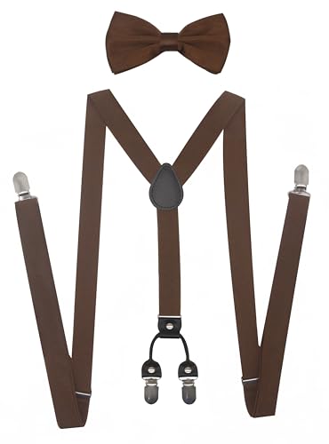 Image of Men's Suspenders Bowtie Set Elastic Y Shape Style Women's Suspenders Bowtie For Wedding&Formal Events