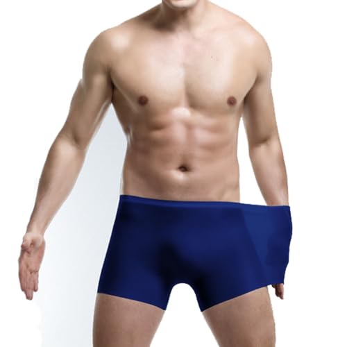 Men's Ice Silk Boxer Briefs See-Through Transparent Fast Drying Fitness Sport Underwear