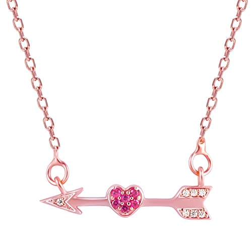 Image of GIVA 925 Silver 18k Gold Plated Rose Gold Zircon Necklace | Gifts for Women & Girls