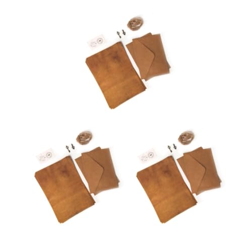 Juego de 3 12 sobres retro de papelería, estilo vintage, mano de obra fina, kit de papel envejecido, suministros de cartas, calcomanías, ahorro de espacio, accesorio para bricolaje