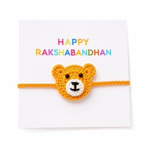 Image of The Baby First Box Handmade Crochet Baby First Rakhi for Kids Brother Sister | Soft Cotton Raksha Bandhan Rakhi for Boys Girls |
