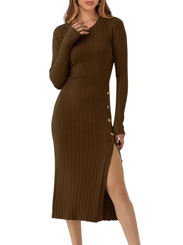 ANRABESS Womens 2025 Fall Long Sleeve Midi Dress...