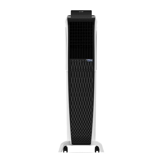 Symphony Diet 3D 55i+ Portable Tower Air Cooler For Home with 3-Side Honeycomb Pads, Magnetic Remote, i-Pure Technology and Automatic Pop-Up Touchscreen (55L, White & Black)