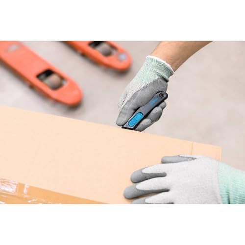 MARTOR Sicherheitsmesser Mit Klingeneinzug, mit rostfreier Klinge, SECUNORM SMARTCUT, Profi Cuttermesser, Klein, Leicht, Rechts- & Linkshänder, Einweg, GS Geprüft